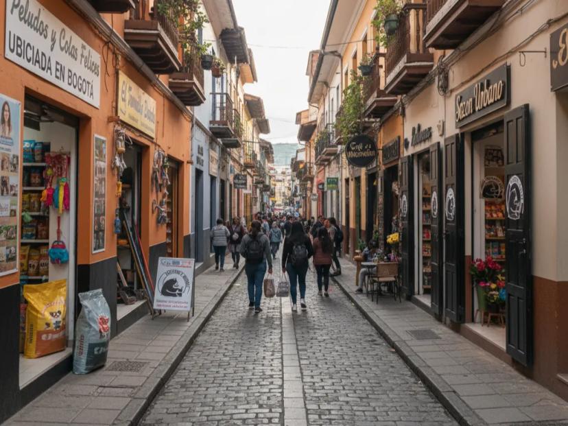 fotografía de una calle empedrada y estrecha, con edificios de estilo colonial a ambos lados